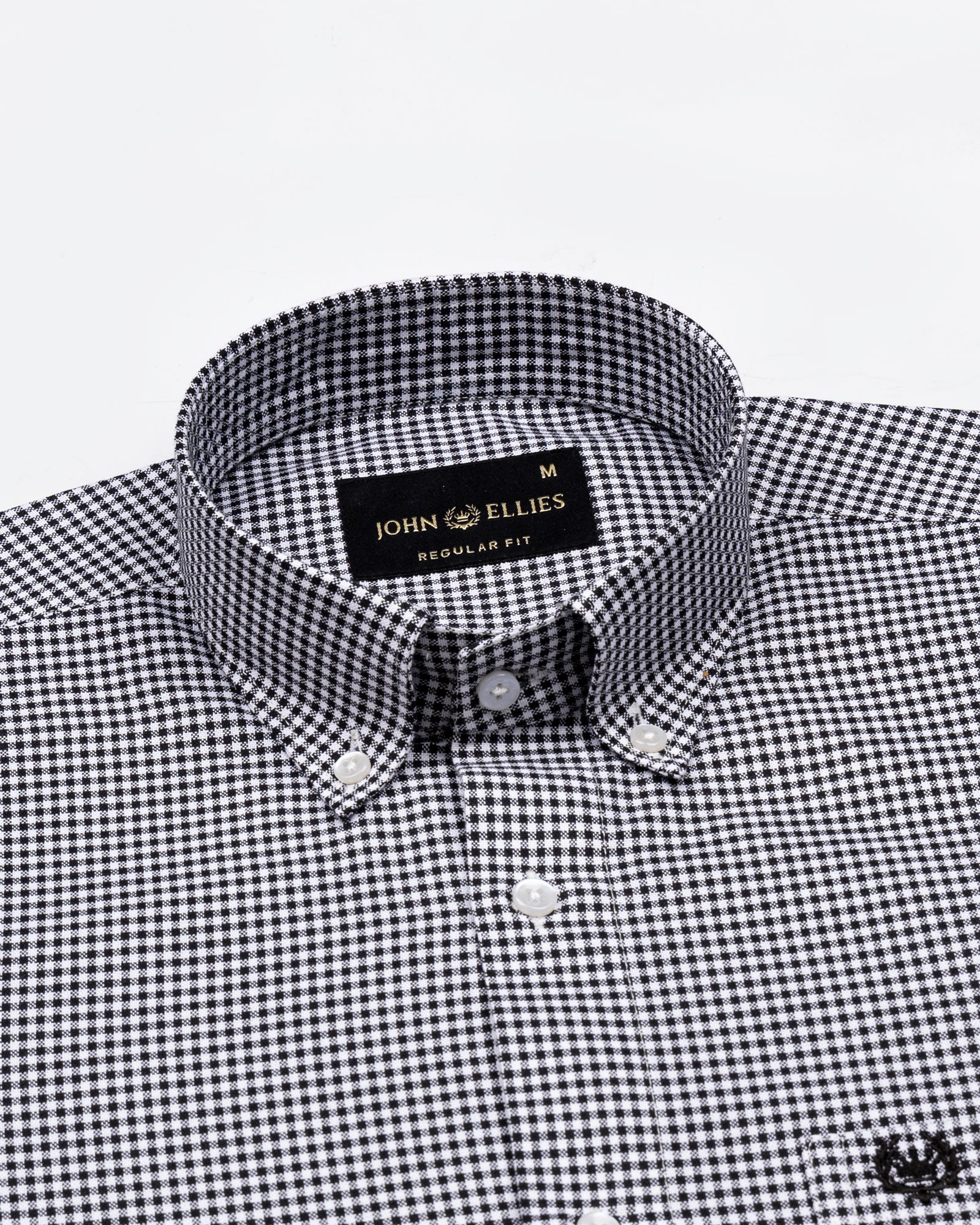 Hazel Black Check Button Down Oxford Cotton Shirt - John Ellies