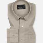Amess Tan Plain Linen Shirt - John Ellies