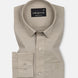 Amess Tan Plain Linen Shirt - John Ellies
