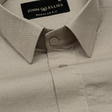 Amess Tan Plain Linen Shirt - John Ellies