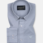 Amess Silver Plain Linen Shirt - John Ellies