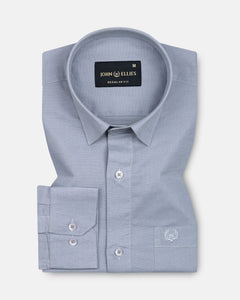 Amess Silver Plain Linen Shirt - John Ellies