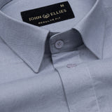 Amess Silver Plain Linen Shirt - John Ellies