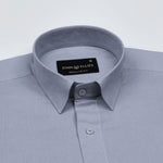 Amess Silver Plain Linen Shirt - John Ellies