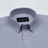 Amess Silver Plain Linen Shirt - John Ellies