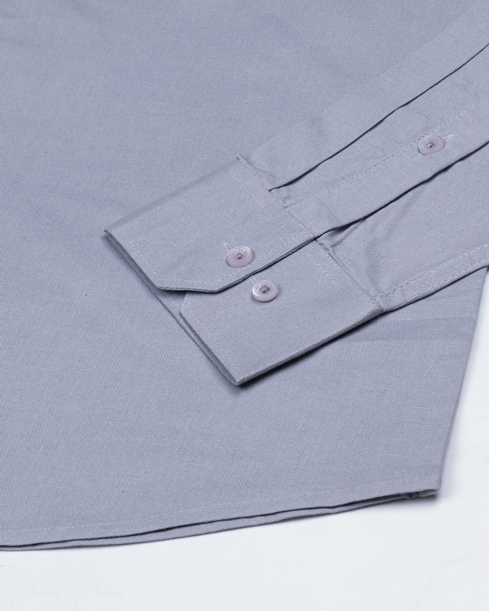 Amess Silver Plain Linen Shirt - John Ellies