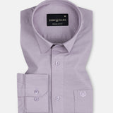 Amess Lavender Plain Linen Shirt - John Ellies