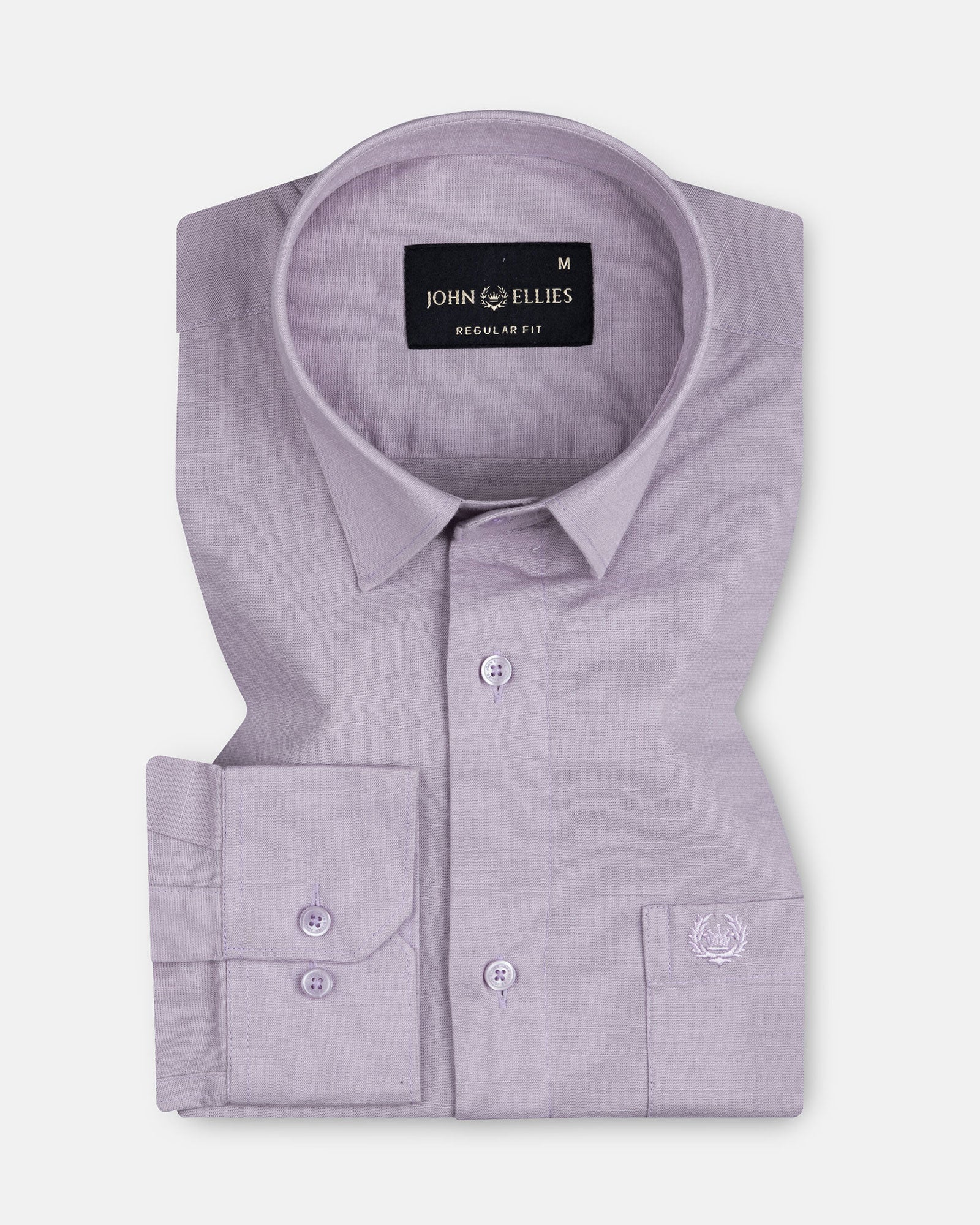 Amess Lavender Plain Linen Shirt - John Ellies