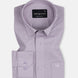 Amess Lavender Plain Linen Shirt - John Ellies