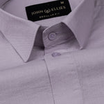 Amess Lavender Plain Linen Shirt - John Ellies