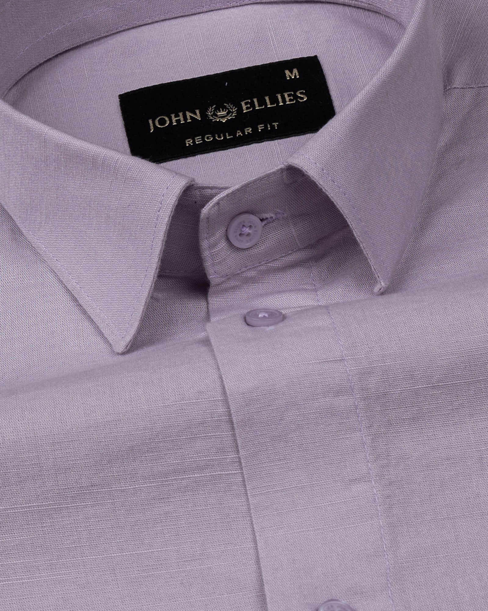 Amess Lavender Plain Linen Shirt - John Ellies