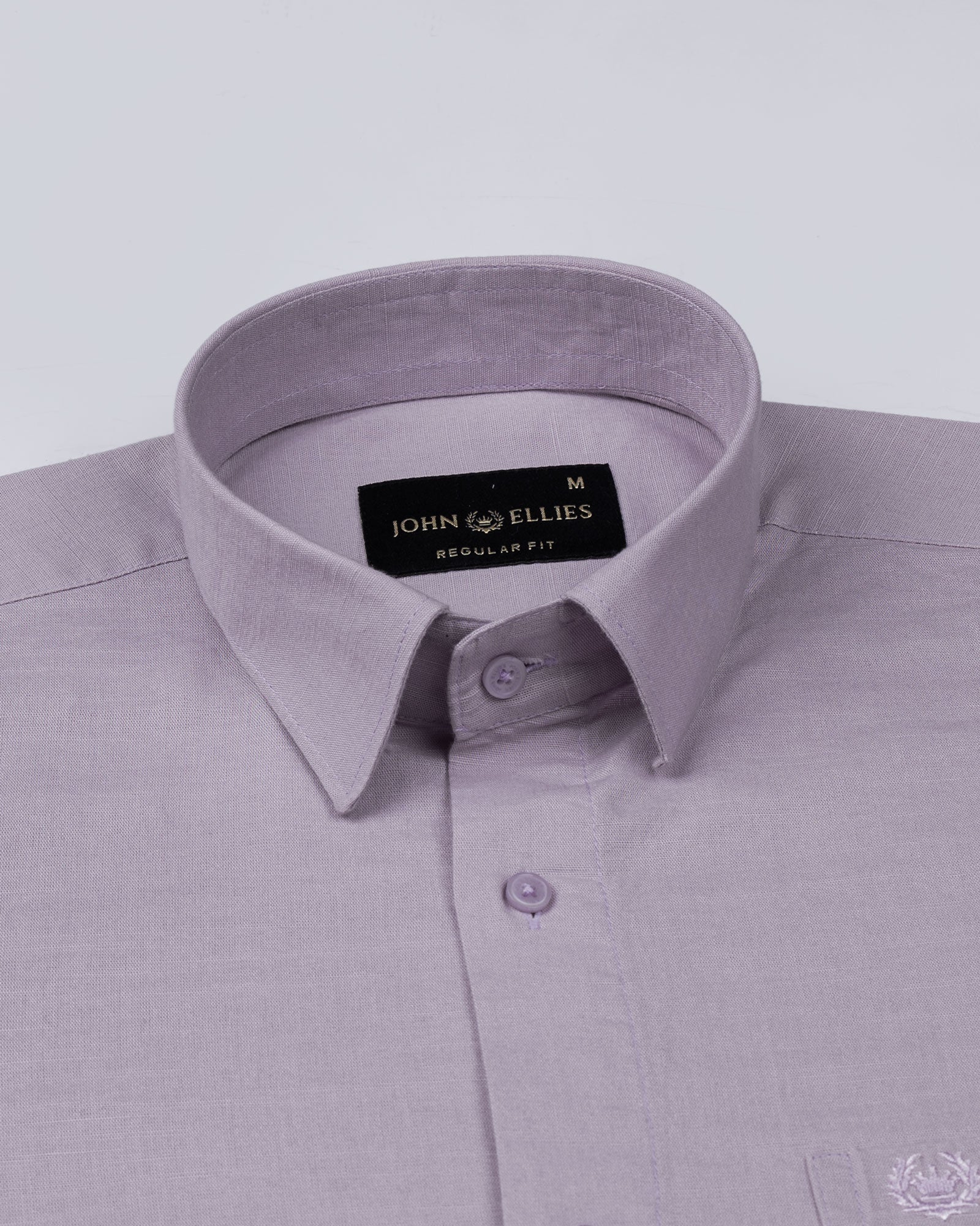 Amess Lavender Plain Linen Shirt - John Ellies