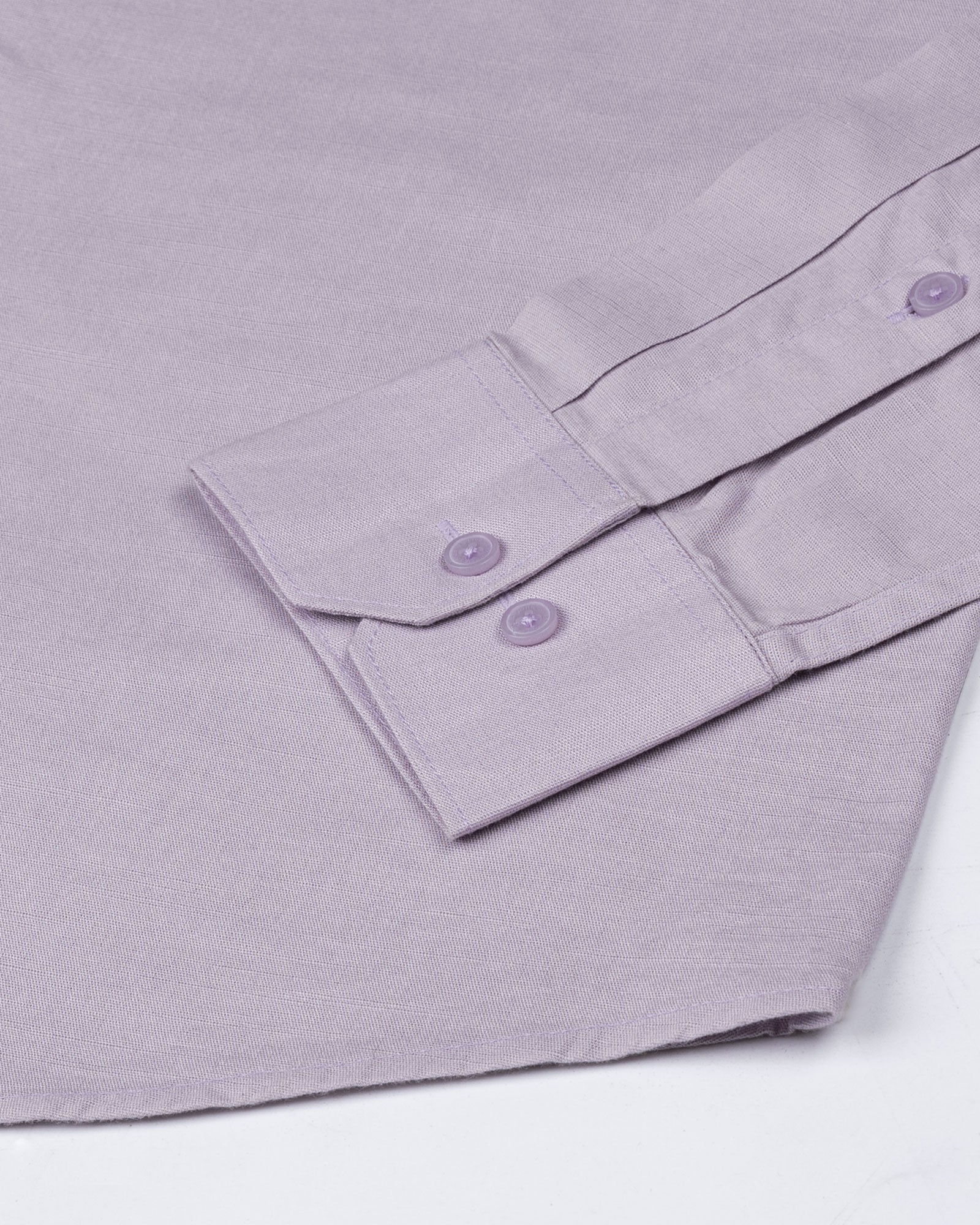 Amess Lavender Plain Linen Shirt - John Ellies
