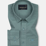 Amess Olive Plain Linen Shirt - John Ellies