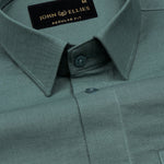 Amess Olive Plain Linen Shirt - John Ellies