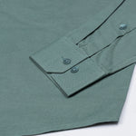 Amess Olive Plain Linen Shirt - John Ellies