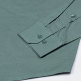Amess Olive Plain Linen Shirt - John Ellies