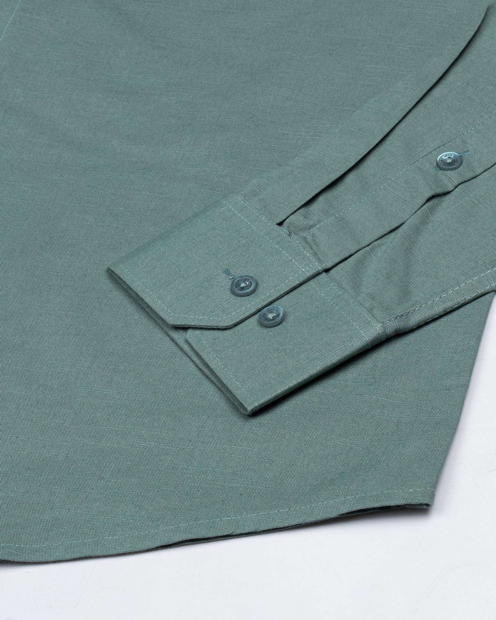 Amess Olive Plain Linen Shirt - John Ellies