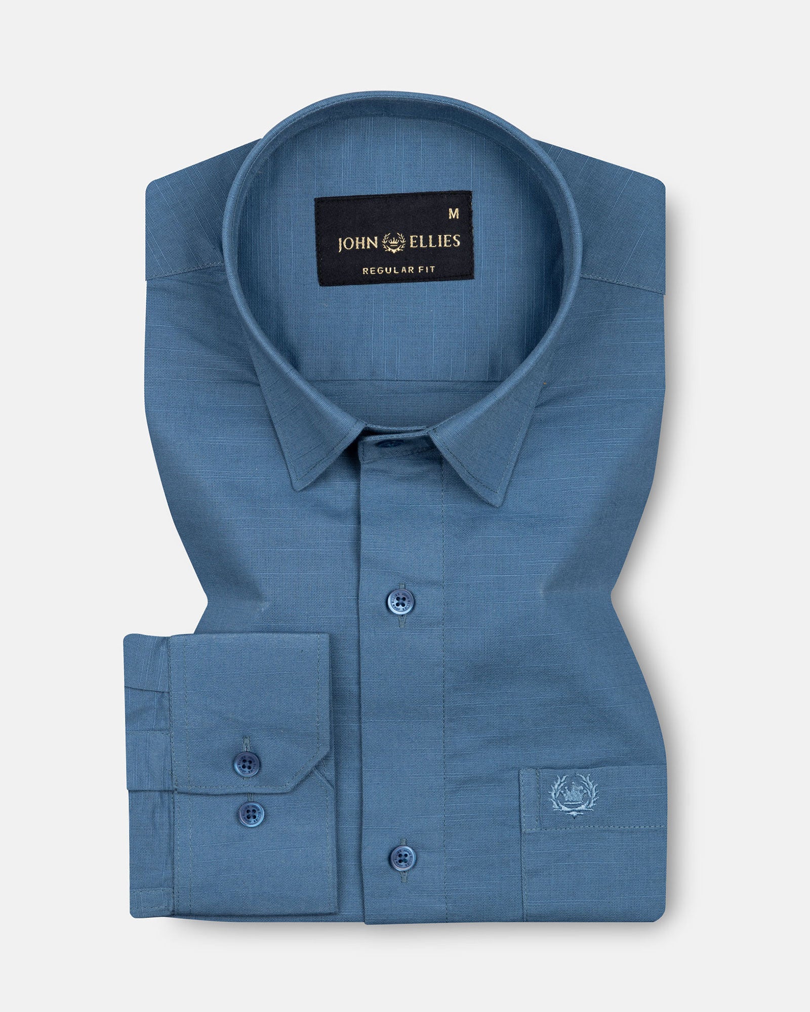 Amess Grey Plain Linen Shirt - John Ellies