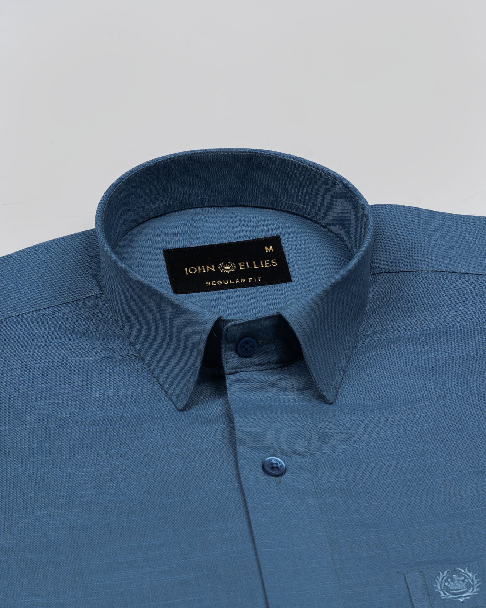 Amess Grey Plain Linen Shirt - John Ellies