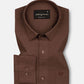 Amess Brown Plain Linen Shirt - John Ellies