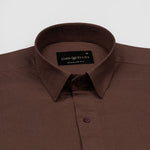 Amess Brown Plain Linen Shirt - John Ellies