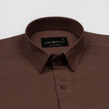 Amess Brown Plain Linen Shirt - John Ellies