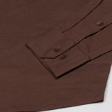 Amess Brown Plain Linen Shirt - John Ellies