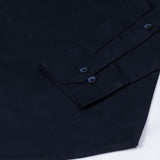 Amess Navy Blue Plain Linen Shirt - John Ellies