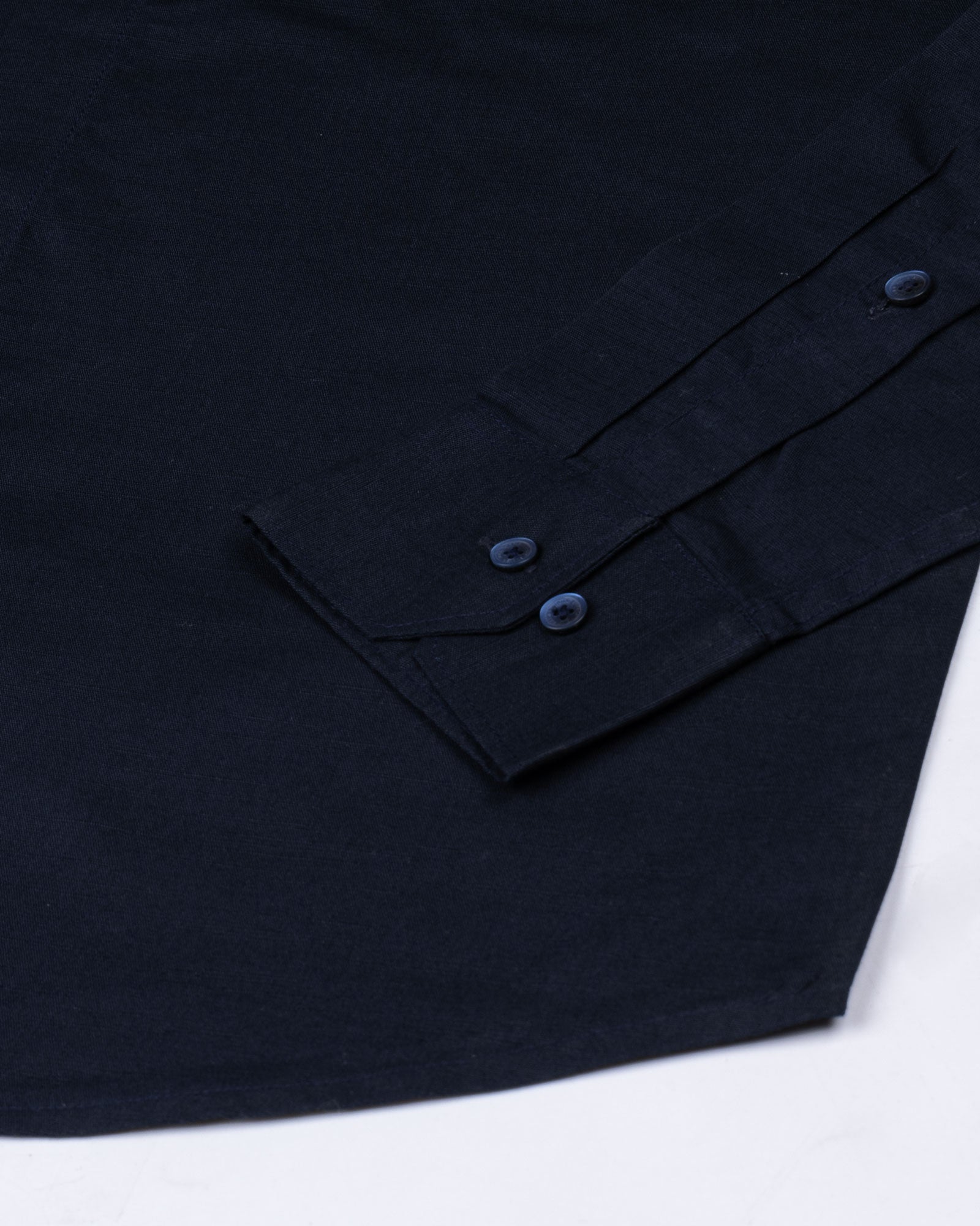 Amess Navy Blue Plain Linen Shirt - John Ellies
