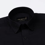 Amess Black Plain Linen Shirt - John Ellies