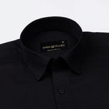Amess Black Plain Linen Shirt - John Ellies