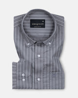 Orter Grey Stripes Button Down Premium Cotton Shirt