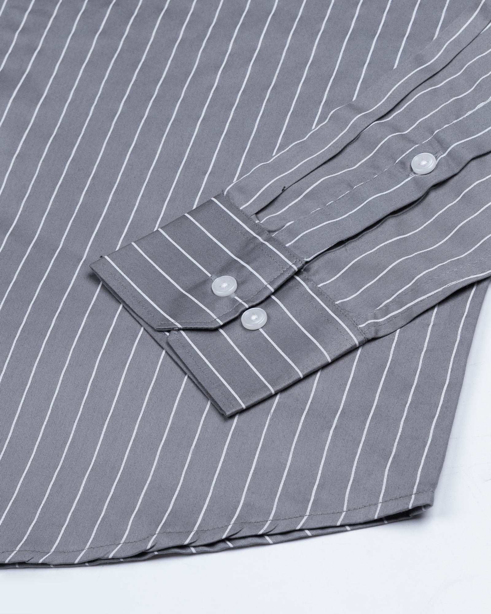 Orter Grey Stripes Button Down Premium Cotton Shirt - John Ellies