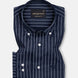 Orter Navy Blue Stripes Button Down Premium Cotton Shirt - John Ellies