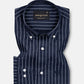 Orter Navy Blue Stripes Button Down Premium Cotton Shirt - John Ellies