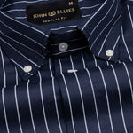 Orter Navy Blue Stripes Button Down Premium Cotton Shirt - John Ellies