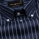 Orter Navy Blue Stripes Button Down Premium Cotton Shirt - John Ellies