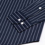 Orter Navy Blue Stripes Button Down Premium Cotton Shirt - John Ellies
