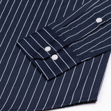 Orter Navy Blue Stripes Button Down Premium Cotton Shirt - John Ellies