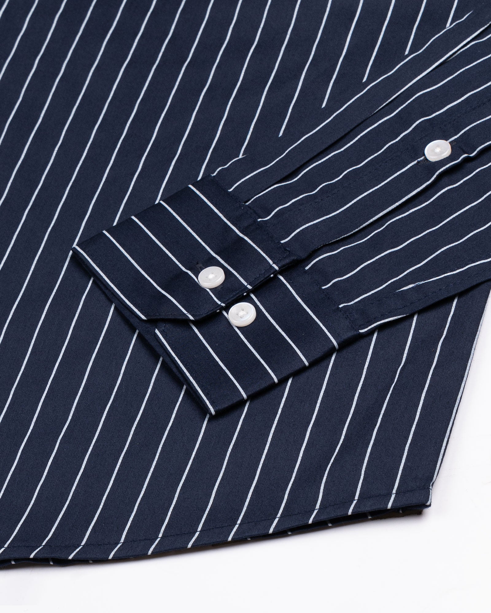 Orter Navy Blue Stripes Button Down Premium Cotton Shirt - John Ellies