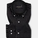 Orter Black Stripes Button Down Premium Cotton Shirt - John Ellies