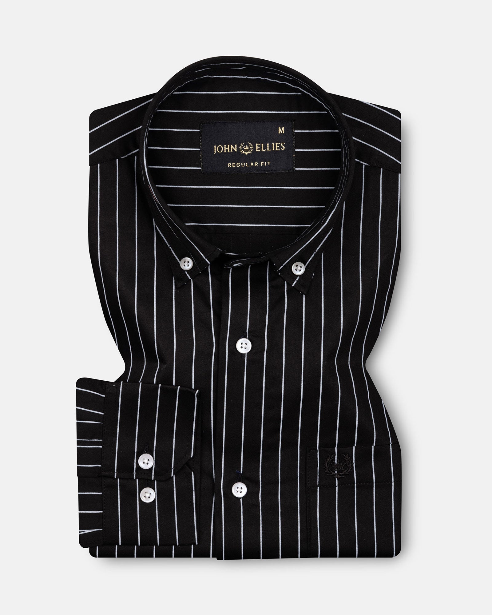 Orter Black Stripes Button Down Premium Cotton Shirt - John Ellies