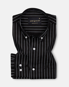 Orter Black Stripes Button Down Premium Cotton Shirt - John Ellies