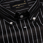Orter Black Stripes Button Down Premium Cotton Shirt - John Ellies