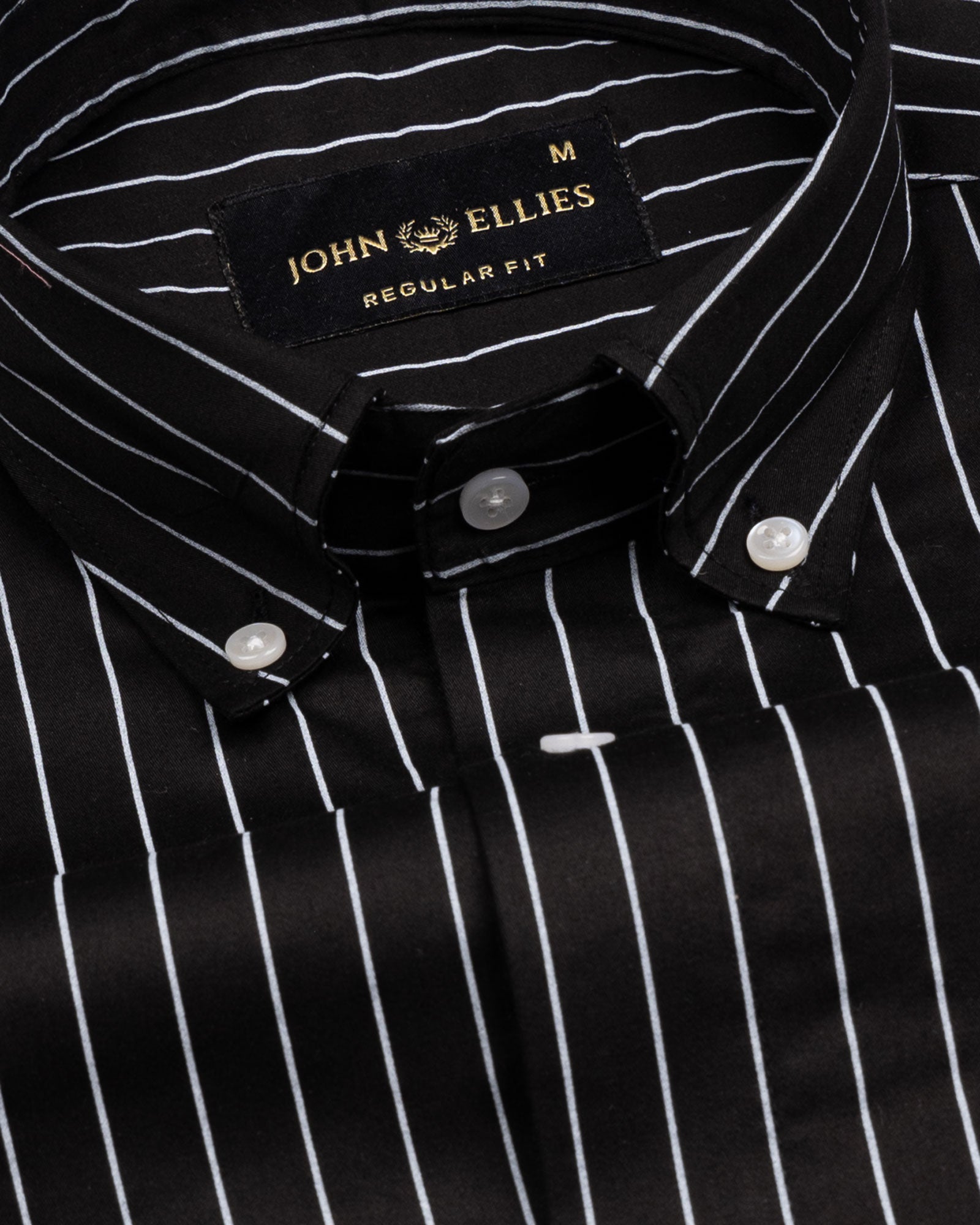 Orter Black Stripes Button Down Premium Cotton Shirt - John Ellies