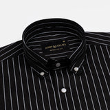 Orter Black Stripes Button Down Premium Cotton Shirt - John Ellies