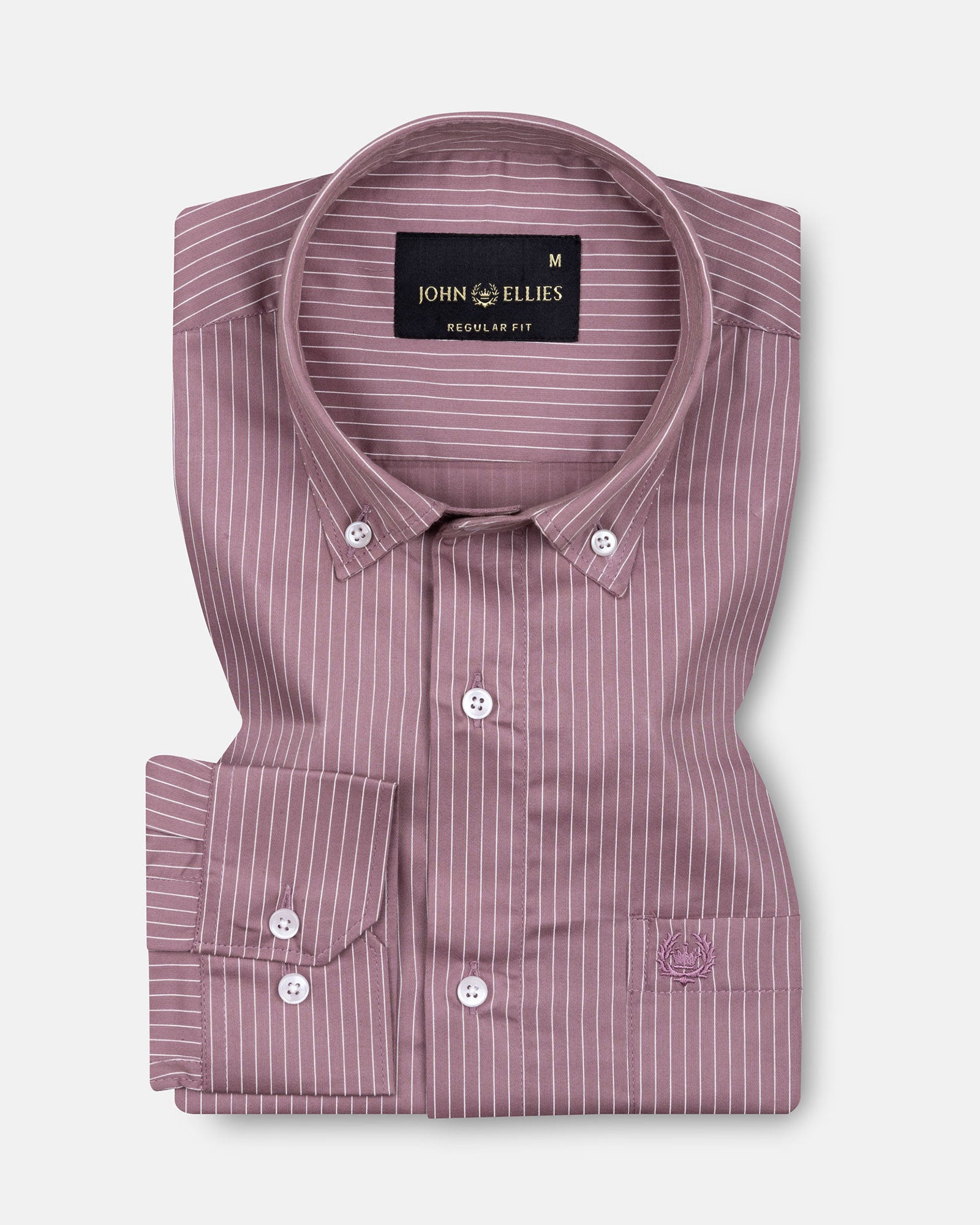Orter Pink Pin Stripes Button Down Premium Cotton Shirt - John Ellies