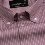 Orter Pink Pin Stripes Button Down Premium Cotton Shirt - John Ellies