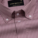 Orter Pink Pin Stripes Button Down Premium Cotton Shirt - John Ellies